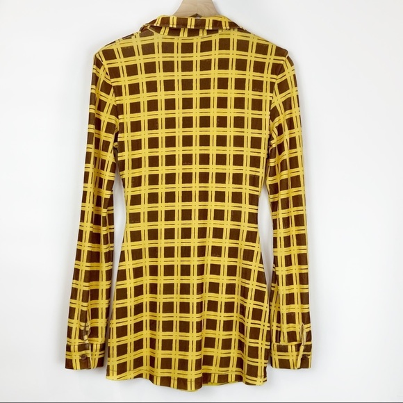 Long Sleeve Checked Button Down Mini Shirt  Dress - Picture 10 of 16